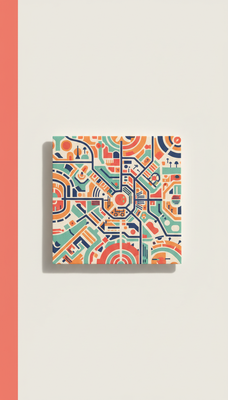Art Deco Motif Branded City Map